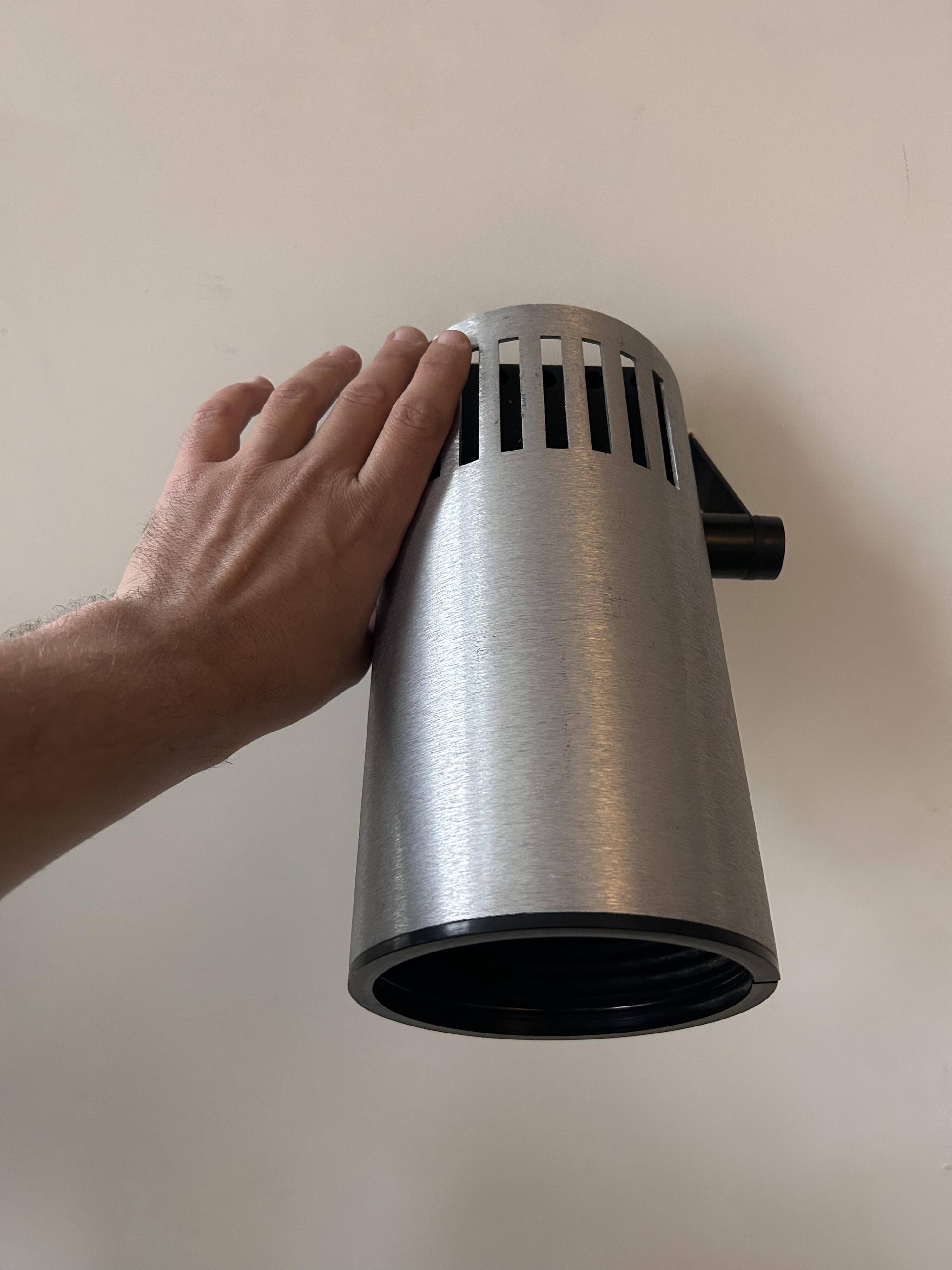 Pair of adjustable wall lights, brushed metal, France 1970