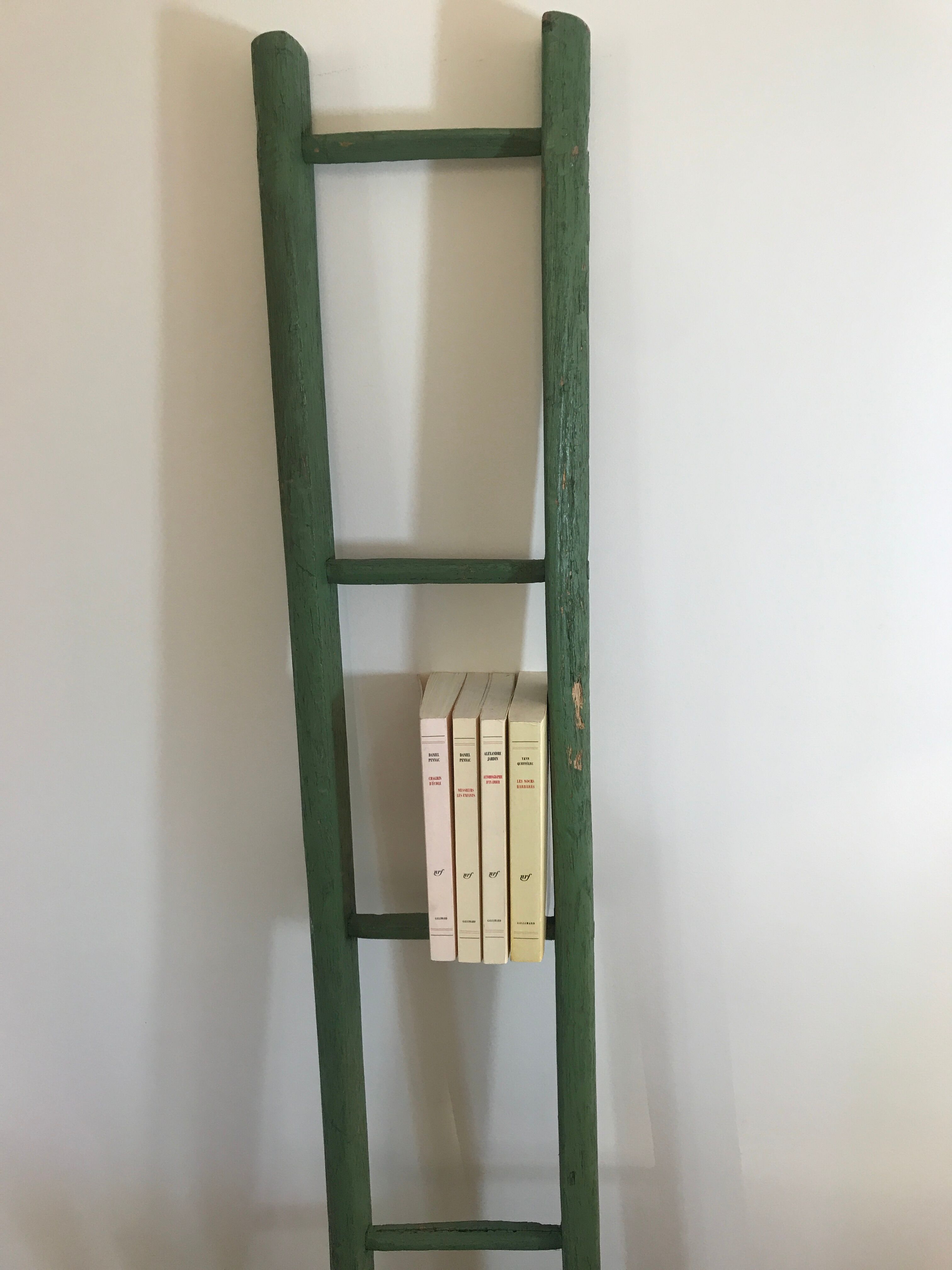 Former small vintage green ladder