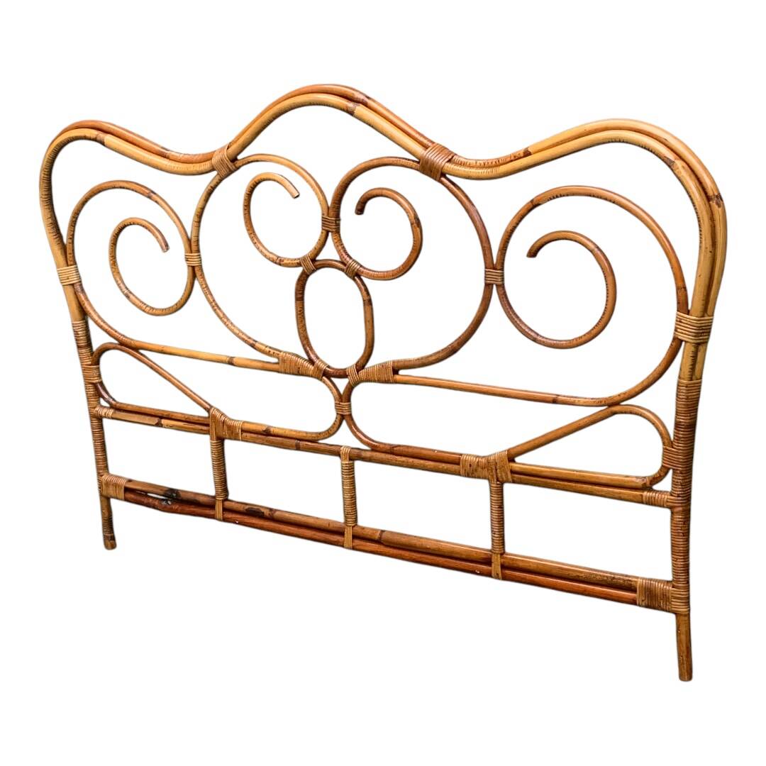 Bamboo and rattan headboard 160cm vintage 1960