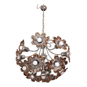 Lustre Murano multicolore Spoutnik Flowers par Mazzega, années 1970