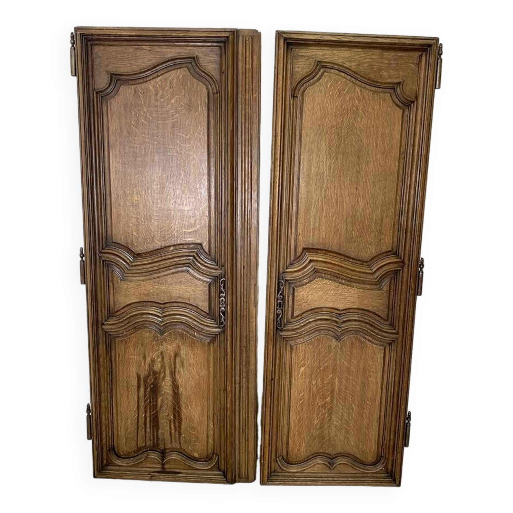 Pair of solid oak cabinet doors