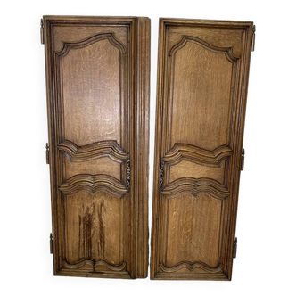Pair of solid oak cabinet doors