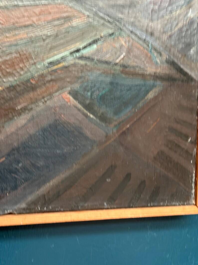 Original Swedish Oil on Canvas – “Glumslövs Backar” by Eric Julius – Signed – Vintage & Framed – 49 × 41 cm