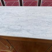 Solid wood buffet Louis XVI style with veined white marble
