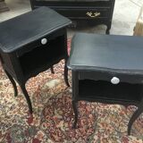Pair of bedsides painted in black