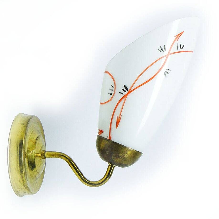 Glass wall lamp, Poland, 1950s