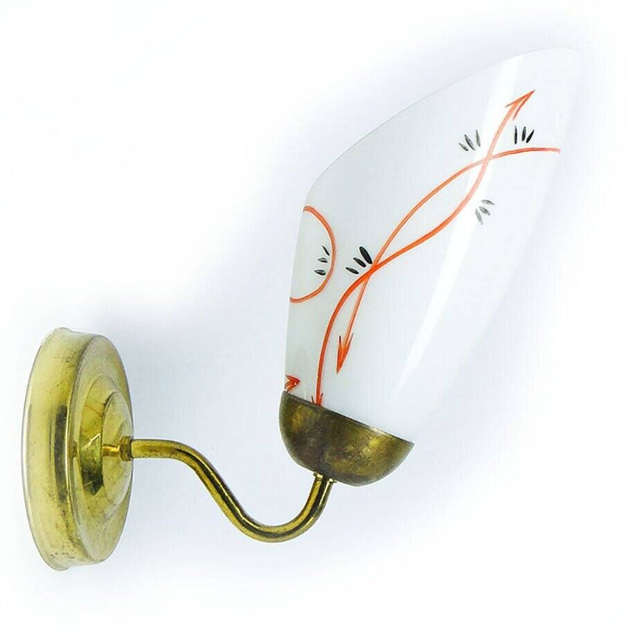 Glass wall lamp, Poland, 1950s