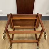 Teak rolling trolley