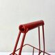 Metal bottle holder basket covered in bright red - caddy for 4 bottles