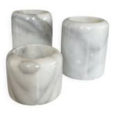 Vintage marble candle holder trio