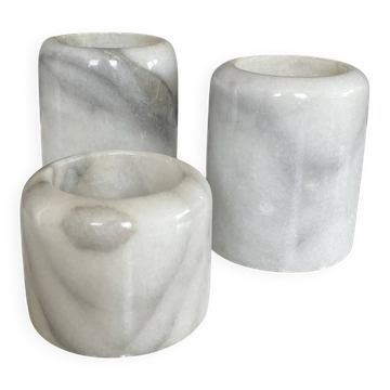 Trio bougeoirs vintage en marbre