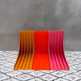 Vintage record stand Schweizer Design yellow, made in Germany