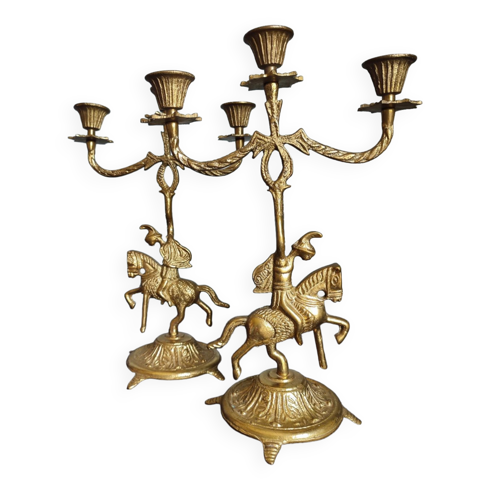 Set of two vintage jumper candlesticks