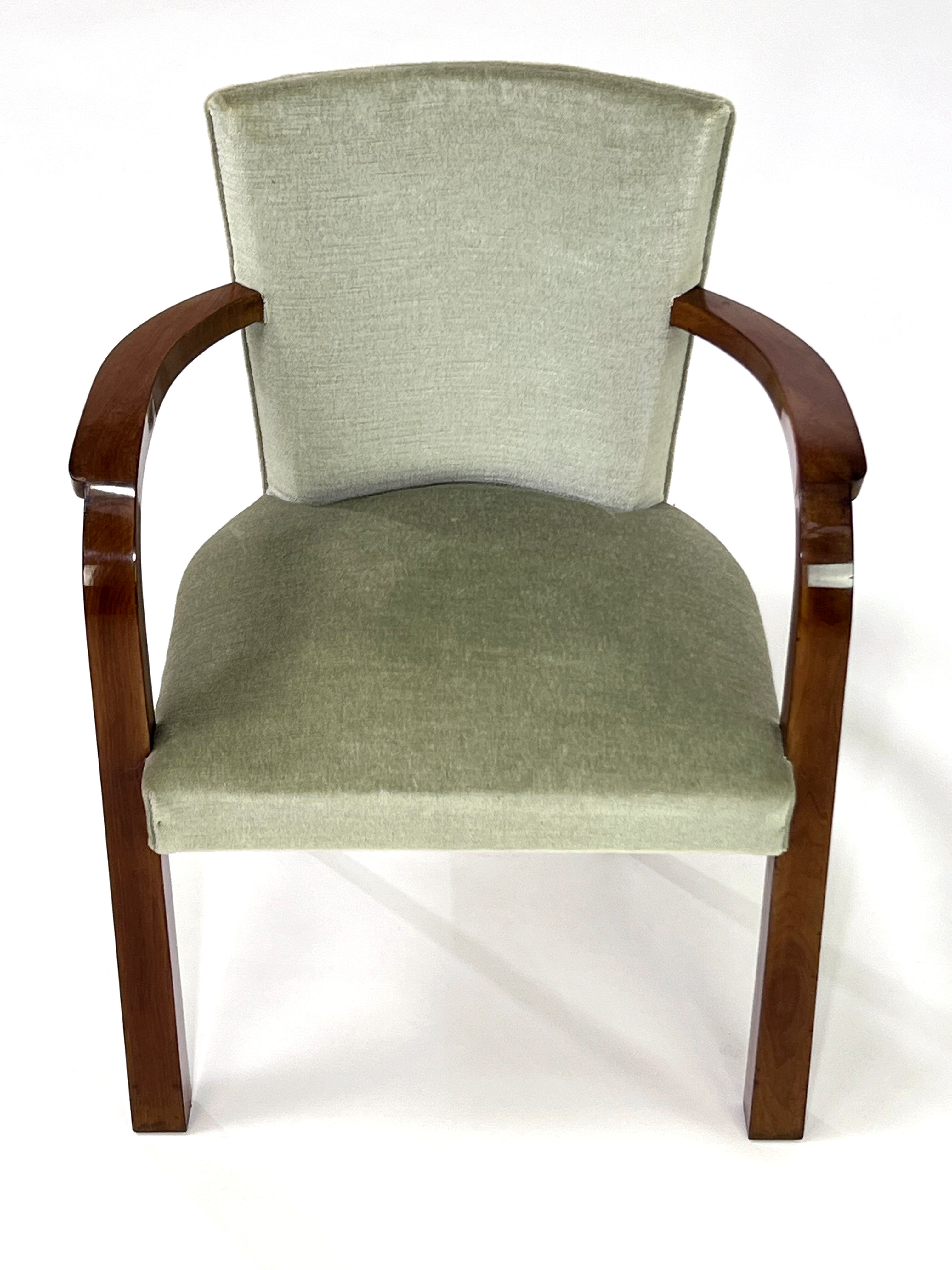 Pair of armchairs art deco 30/40 in wood and velvet