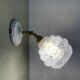 Vintage globe wall lamp in white clichy glass and porcelain rosette