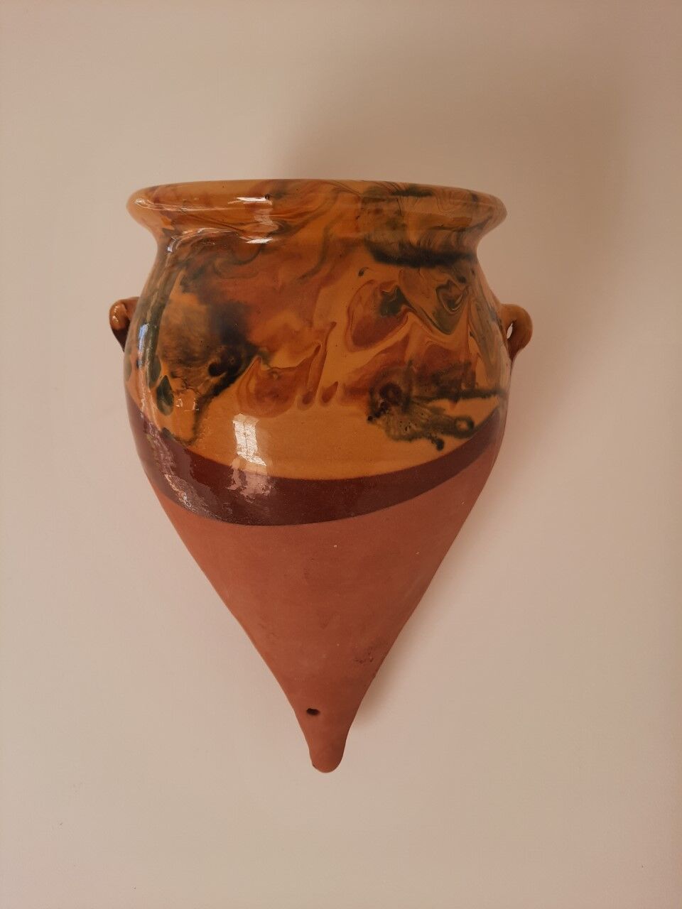 Glazed terracotta pot