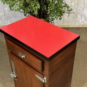 Bistro sideboard with 1 mahogany door and Formica top from the 1950s.