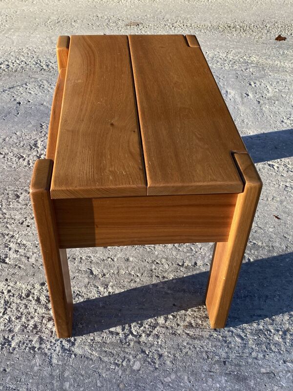 Regain / chapo Chevet en orme massif  1 tiroir en ceinture 1980 Signé