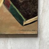 Vintage oil painting on canvas "still life with Japanese print"