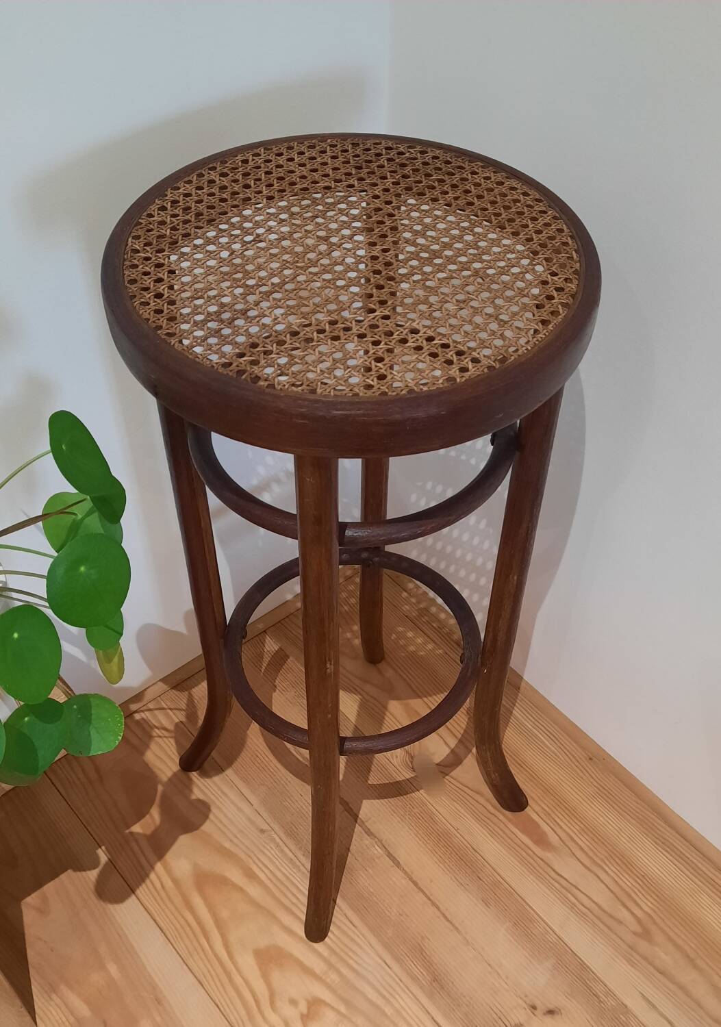 Cane wood stool