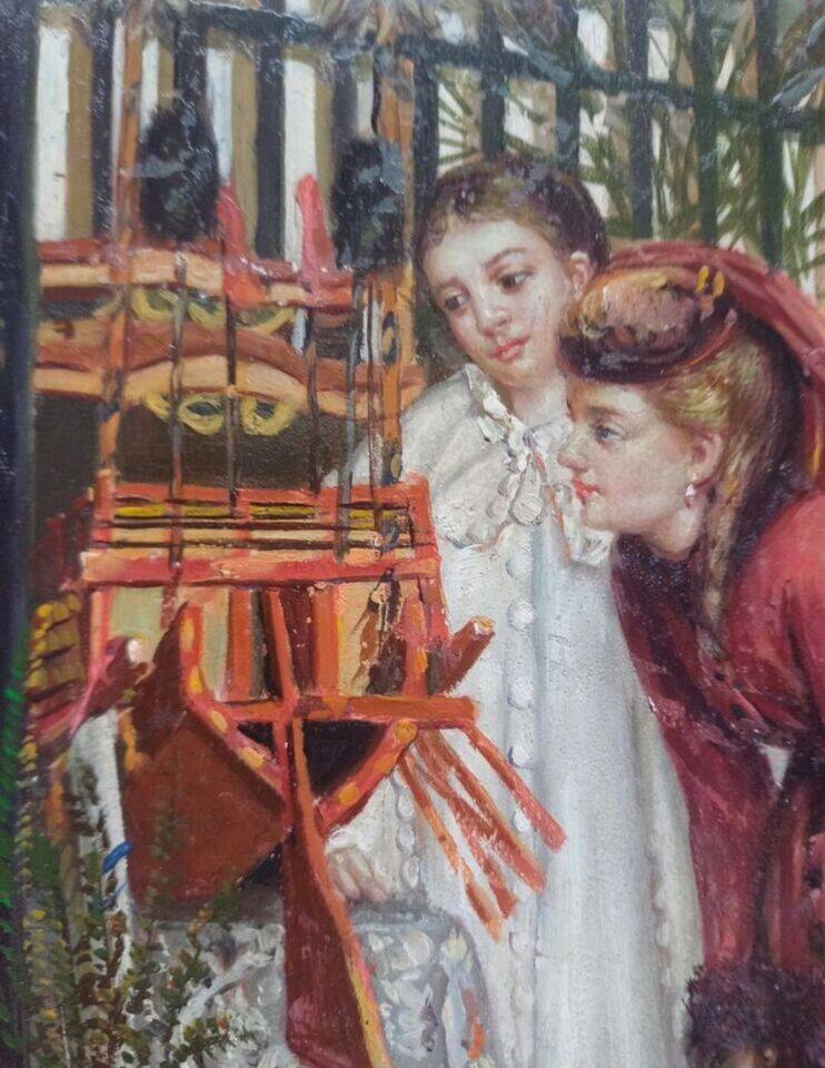 Huile sur panneau. Portrait de femmes. 20ième siècle.