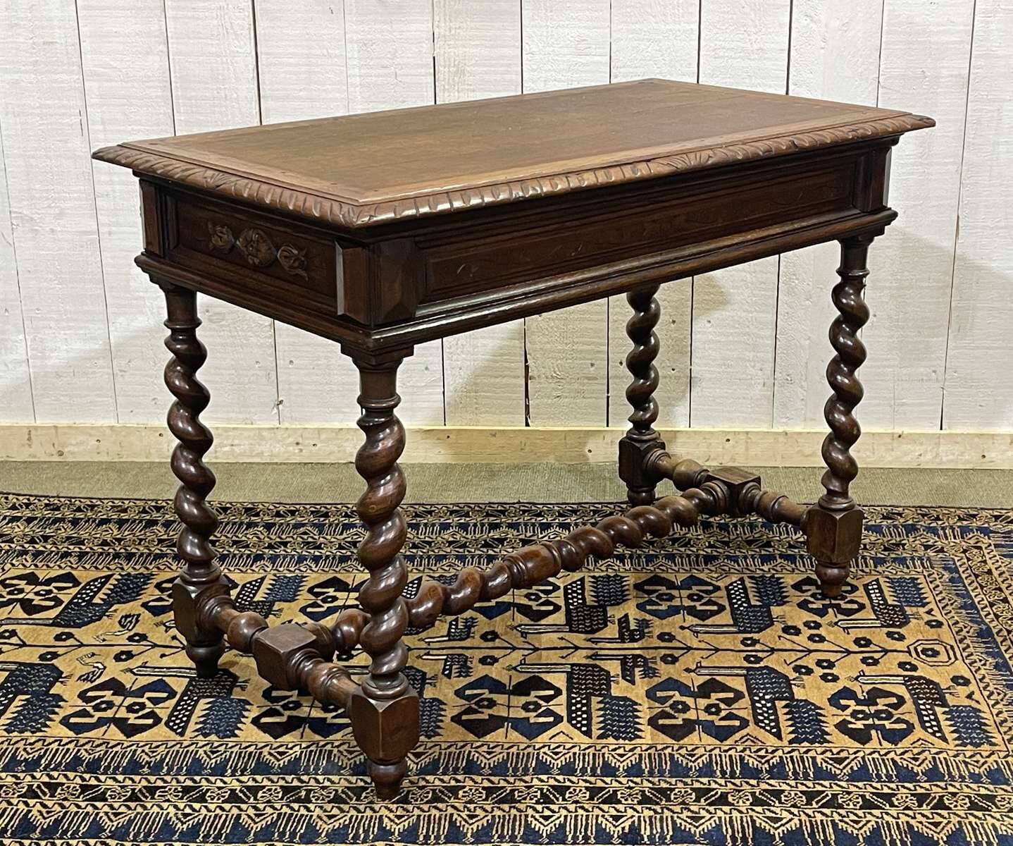 Henry II oak desk table from the early 20th century