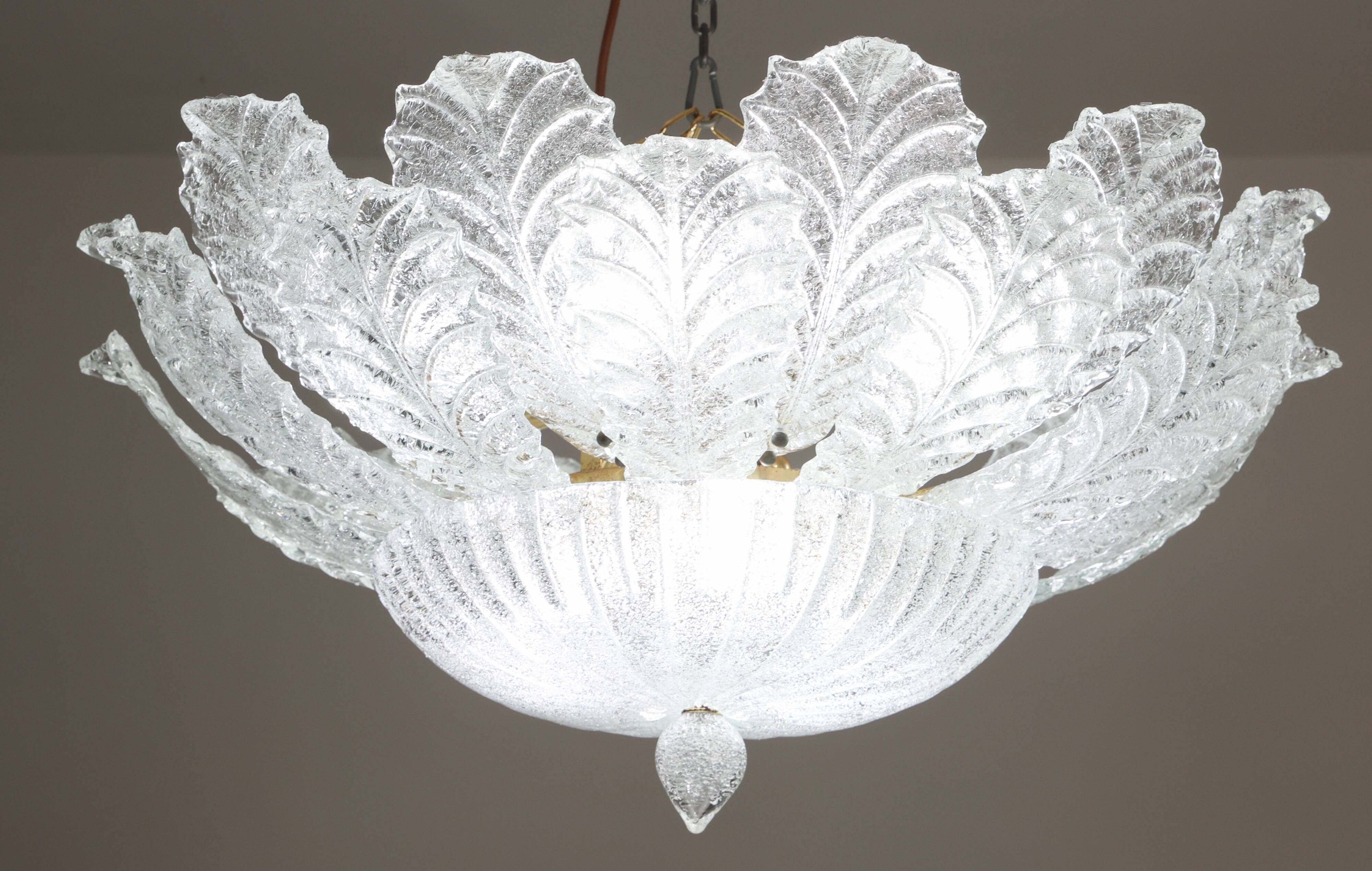 Set of 3 Taormina Murano Ceiling Light and Murano Glass Wall Light , 1970