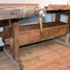 Old solid industrial wooden workbench 2 meters wide