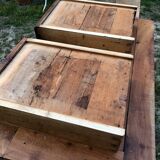 Louis Philippe style old cherry desk table with 2 drawers and 1 pull.
