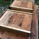 Louis Philippe style old cherry desk table with 2 drawers and 1 pull.