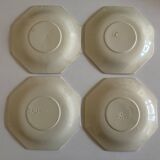 Set of 4 octagonal pearl plates Creil & Montereau 19th