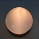Mushroom lamp, white opaline on pine base