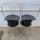4 Linda armchairs by Arrben in black leather and chrome steel, 1980