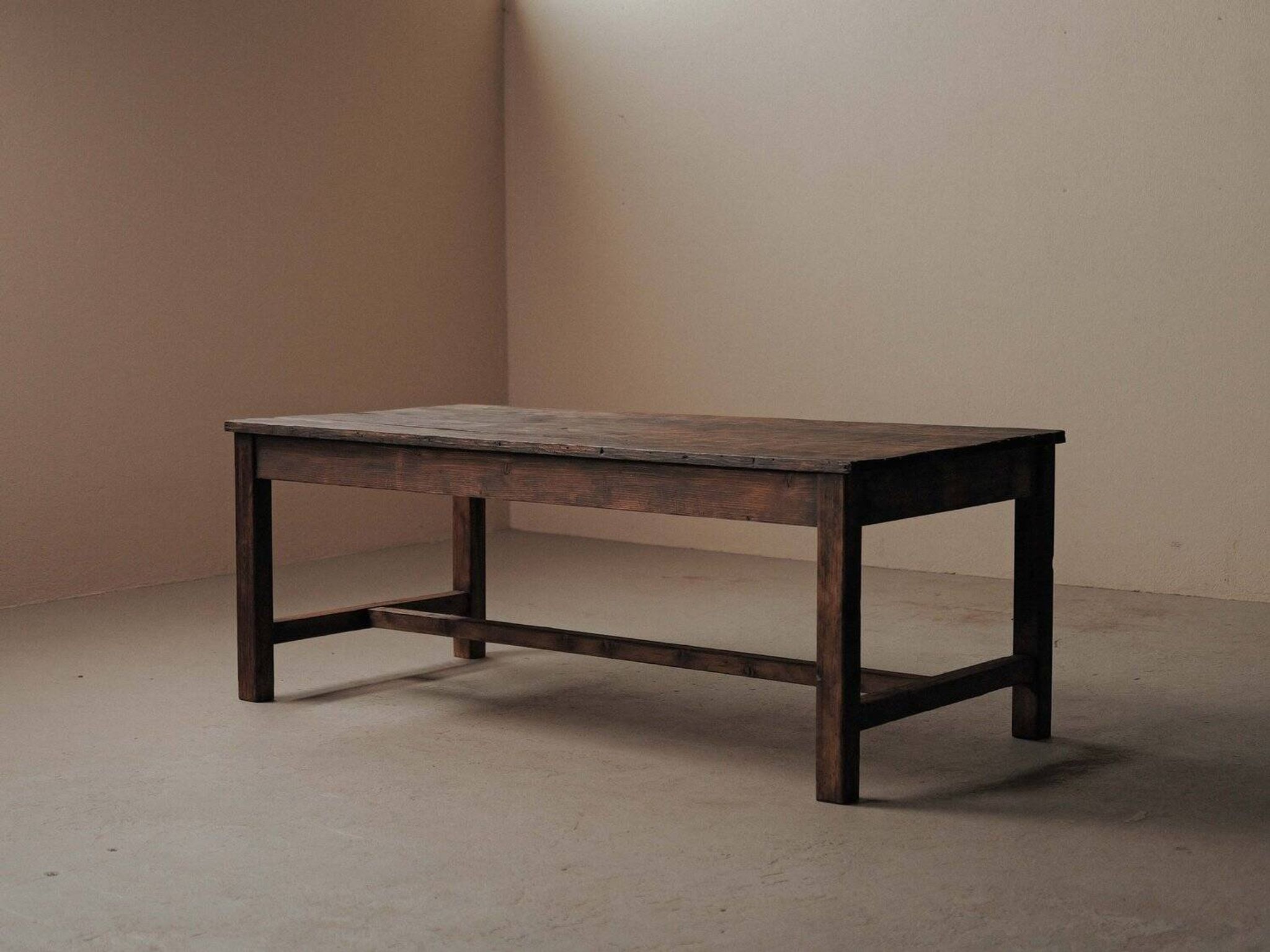 Table de ferme en pin massif, vers 1900