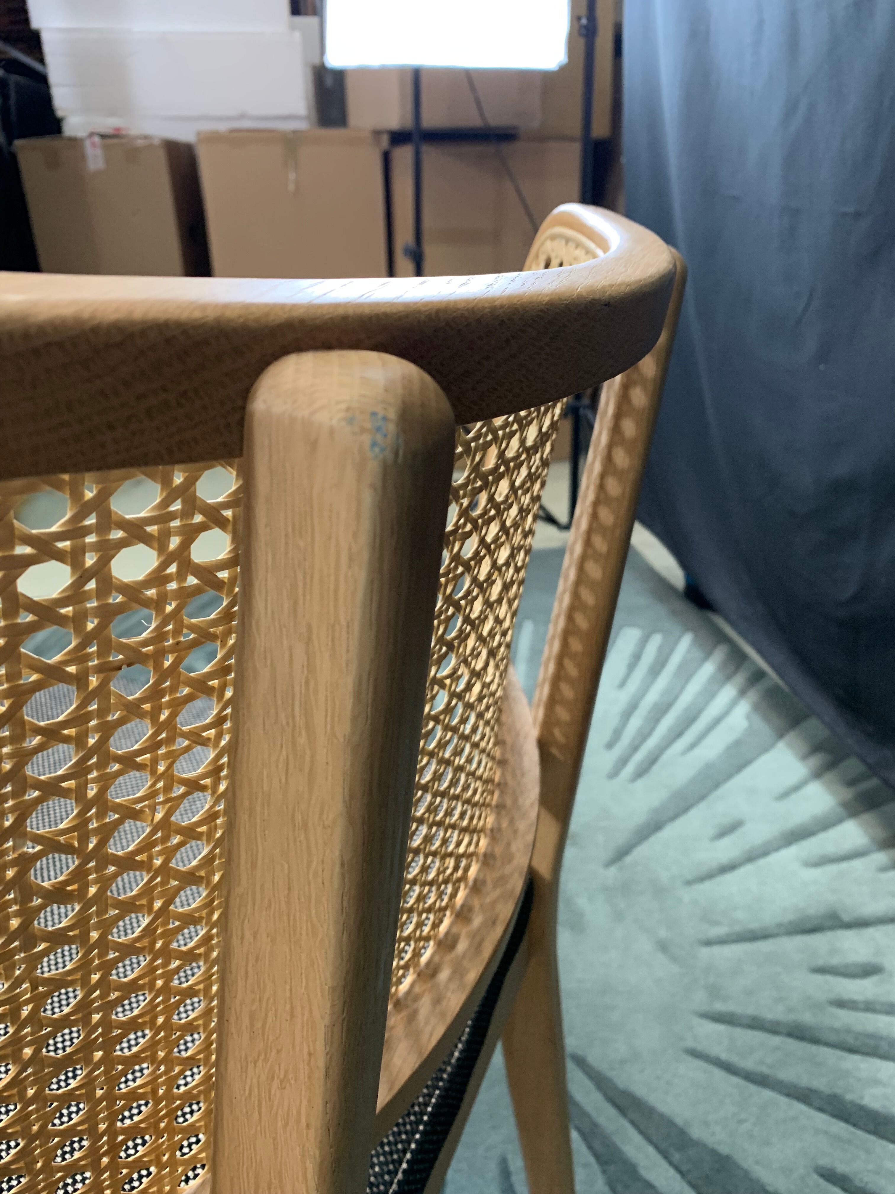 Chair cannage light wood caviar