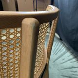 Chair cannage light wood caviar