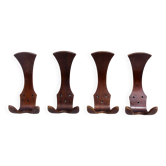 Set of 4 vintage teak cp coat hooks