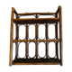 Varnished rattan wall shelf