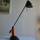 Vintage postmodernist metal and wood table lamp from the 1980s