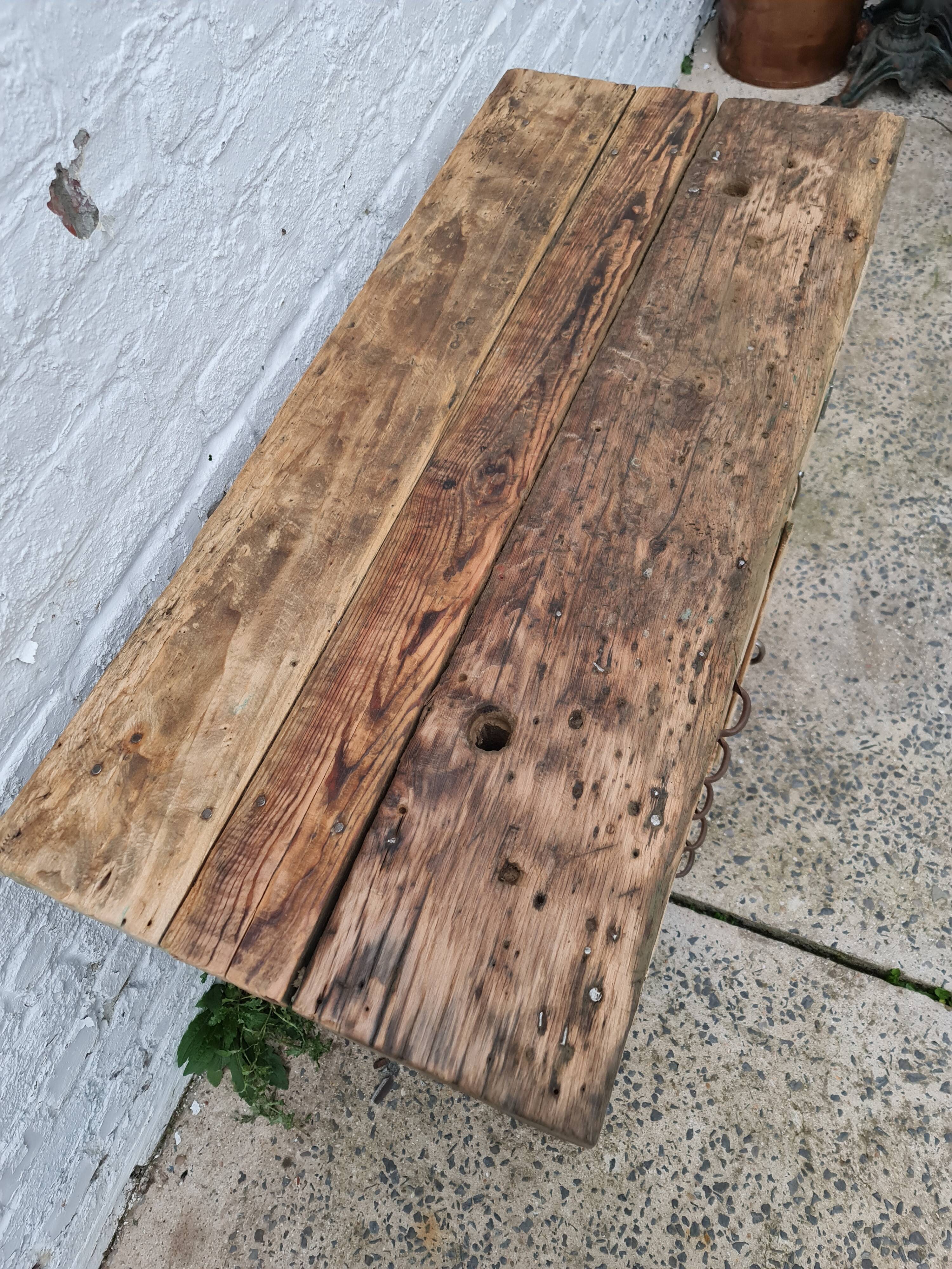 Old established a door and five drawers raw wood