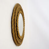 Round wicker mirror, 34cm