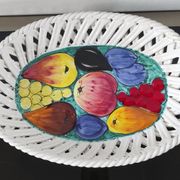 Plat à fruits "Intrecciata"vintage - céramique italienne