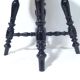 Old adjustable piano stool Napoleon III style with black & gold fabric
