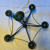 Chandelier 5 branches in green metal
