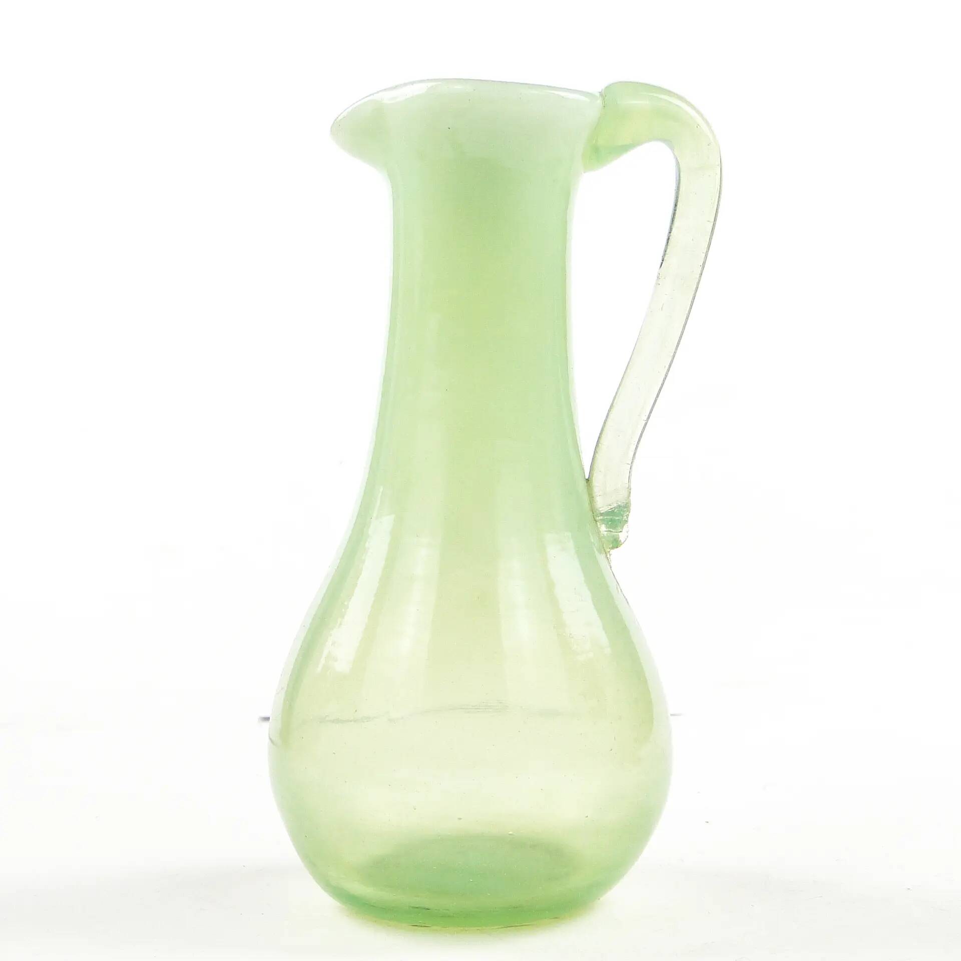Jug, minimalism, turquoise glass, design by J. Słuczan-Orkusz, Poland, 1970s