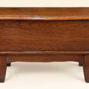 English oak Arts & Crafts chest – sabre legs, red lining