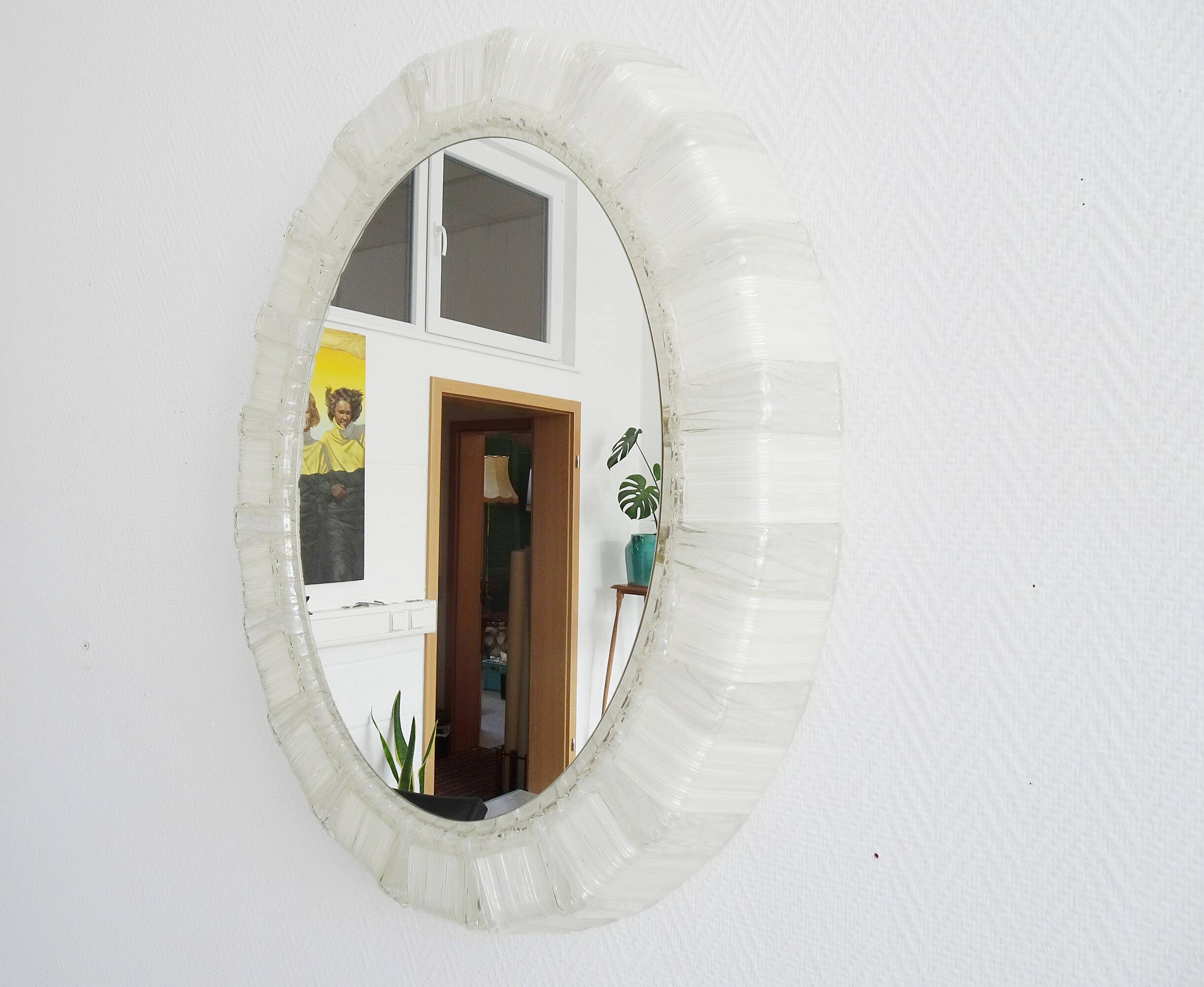 Illuminated mirror acrylic glass - mid century wall decoration