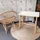 Rattan armchair and table for children