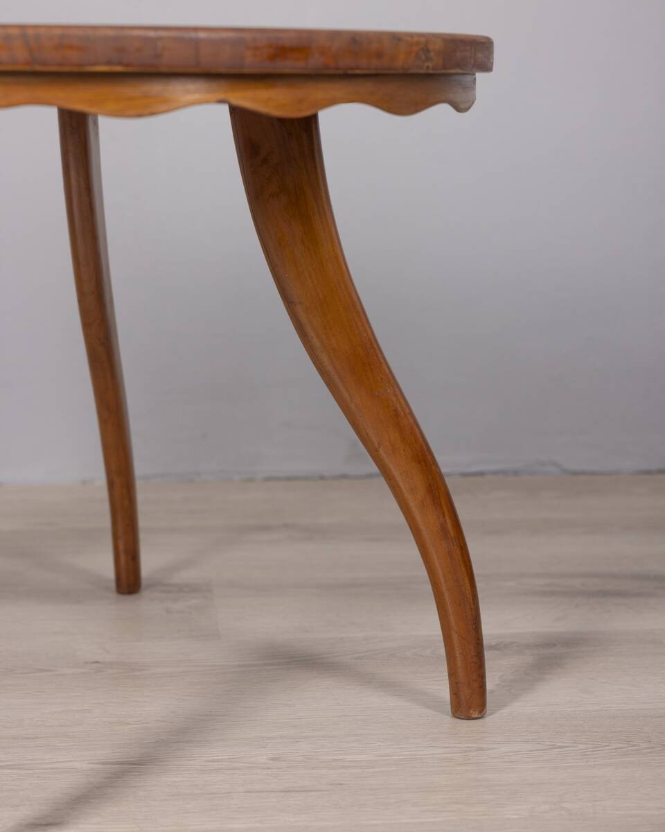 Vintage 1940s wooden coffee table in italian design