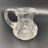 Small carafe/jar in transparent worked glass
